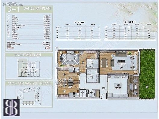 SOM MEYDAN KONAKLARI SATILIK 3+1 DAİRE